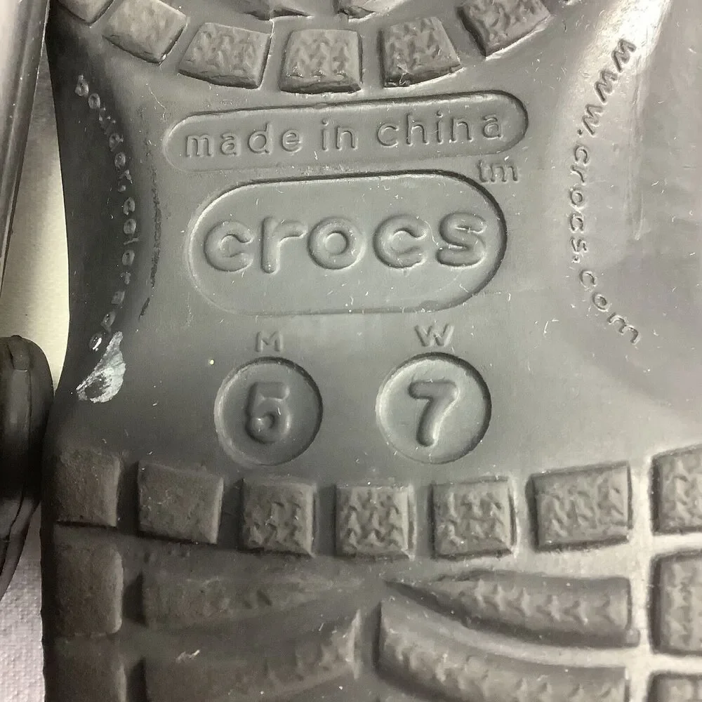 Crocs Crocband‎ Men/Women Size 5/7 Water Rain Shoes Sandals Slide Black Rubber